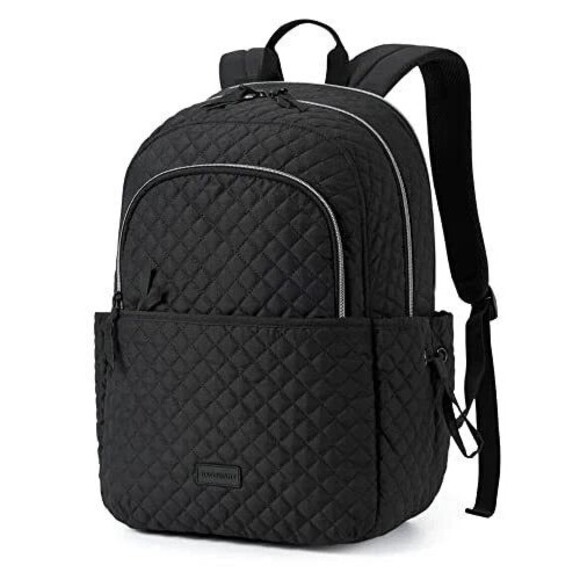 BAGSMART Travel‎ Laptop Backpack Quilted Work Bookbag Black School College - Picture 1 of 13